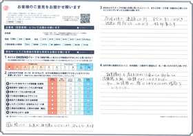 アンケート用紙