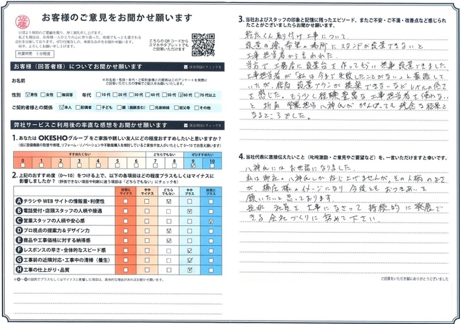 アンケート用紙